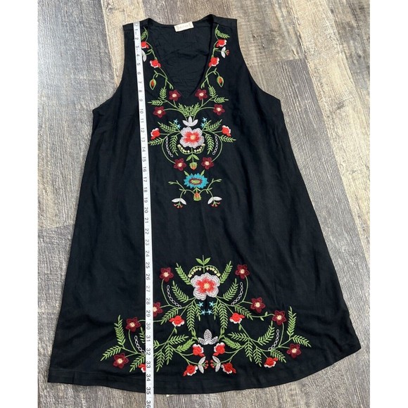 Altar'd Sate Faux Suede Embroidered Flowers V Neck Dress Fully Lined Size L - Picture 10 of 11